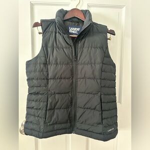 Lands' End Black Quilted Vest